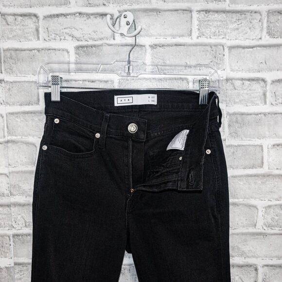 AYR Women's size 27 The CHILLER Denim Jeans Skinny ankle fray crop - Picture 5 of 12